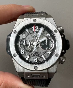 BBF Hublot Big Bang 441 Titanium Skeleton Chronograph Rubber Strap Replica Watch 42mm