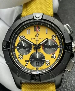 Breitling Avenger B01 Chronograph 44 Night Mission US Naval Academy Yellow Dial Ceramic Watch