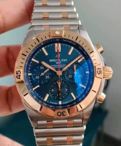 Breitling Chronomat B01 42 Two-Tone Rose Gold Blue Dial Chronograph Automatic