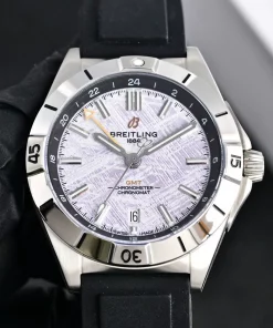 Breitling Chronomat GMT B01 Ice Blue Dial 42mm Automatic Rubber Strap 904L Steel Top Replica Watch