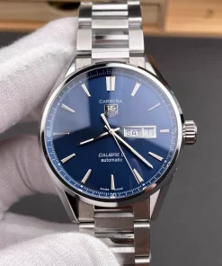 Perfect TAG Heuer Carrera 41mm Automatic Watch Blue Dial ETA 2836 Day-Date Stainless Steel