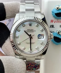 CF Rolex Datejust 126334 MOP Diamond Dial Fluted Bezel 3235 Oyster Bracelet Jubilee Killer