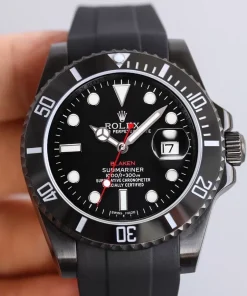 CF Rolex Submariner Black Sub 116610LN DLC Black 40mm 3135 Automatic Rubber Strap