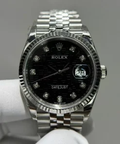 Clean Factory Rolex Datejust 116234 36mm Black Computer Dial Diamond Markers Jubilee Bracelet