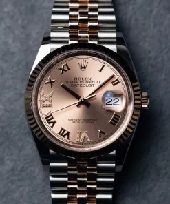 Clean Factory Rolex Datejust 36 126231 Rose Gold Pink Dial Roman Jubilee 3235 Replica Watch