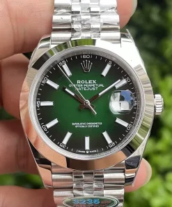Rolex Datejust 41 Green Ombré Dial 3235 Super Clone Fluted Bezel Jubilee Bracelet Mens Watch