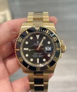 Gold Submariner 116618LN Black Dial Automatic Sapphire 40mm Men's Watch