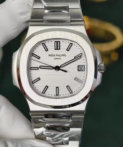 PP 5711/1A White Dial Nautilus 40mm Clone 324SC Free-Sprung Movement Steel
