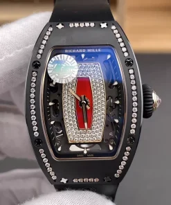 ZF Richard Mille RM07-01 Black Ceramic Red Lips Diamond Bezel Clone CRMA2 Automatic Watch