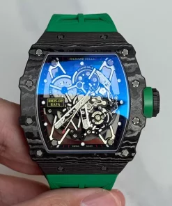 Richard Mille RM35-02 RAFA NTPT Carbon Skeleton Blue Dial Green Strap APRF Auto