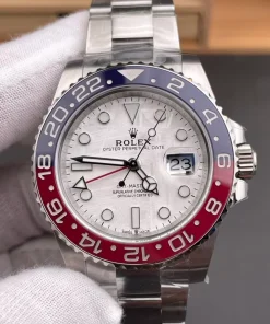 Rolex GMT 40mm Meteorite Dial Pepsi Bezel Automatic 3285 Steel Bracelet Watch