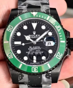Blaken DLC Black Rolex Submariner 116610LN Replica Watch 40mm VS3135 Automatic Green Bezel