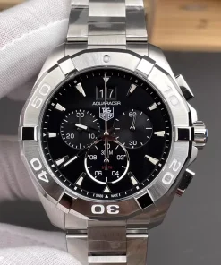 TAG Heuer Aquaracer CAY1110 Black Dial 43mm Quartz Chronograph Steel Bracelet Top Replica Watch