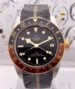Tudor GMT Root Beer Watch 41mm Automatic Sapphire Crystal Dual Time 200m Waterproof Fabric Strap