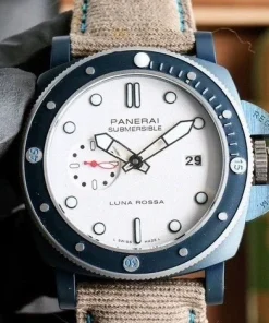 V7 Panerai Submersible Luna Rossa 45mm White Dial Ceramic Bezel Sea Gull Automatic Men Clone Watch