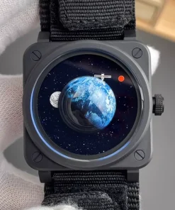 M+ Bell Ross BR 03 Astro Space Punk Replica Watch 41mm Black Ceramic Earth Dial 9039 Movement