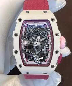 Richard Mille RM07-04 White Ceramic Pink Strap Ladies Skeleton Perfect Clone