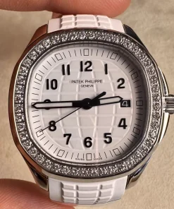 Patek Philippe Aquanaut Luce 5267 White Dial Diamond Bezel Top Clone Watch 38.8mm ETA Quartz