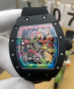 Richard Mille RM68-01 Graffiti Tourbillon Swiss Replica Watch Black Ceramic Skeleton