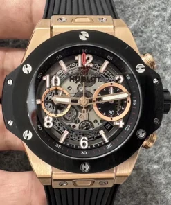 Hublot Big Bang Unico King Gold Black Magic 45mm Skeleton Dial HUB1220 Automatic