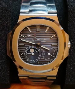 Patek Philippe Nautilus 5712 Rose Gold Moonphase Brown Dial Super Clone Cal.240 Ultra Thin