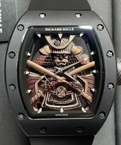 Richard Mille RM47 Black Samurai Tourbillon Black Ceramic Rose Gold Skeleton Watch