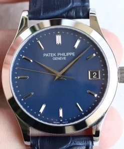 Patek Philippe Calatrava 5296G Blue Dial Sapphire Glass Slim Automatic 324 SC Mechanical Watch For Men
